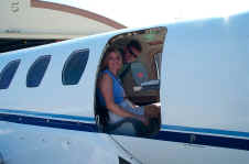 Bob and Trink in plane